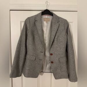 Banana Republic Gray Blazer with Brown leather Buttons & patches